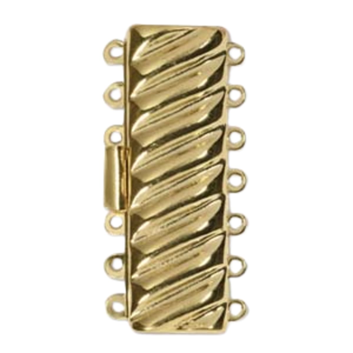 Elegant Elements 24K Gold & Silver Plated Brass Rectangle Multi-Strand Clasp 7 Loop 18x40mm