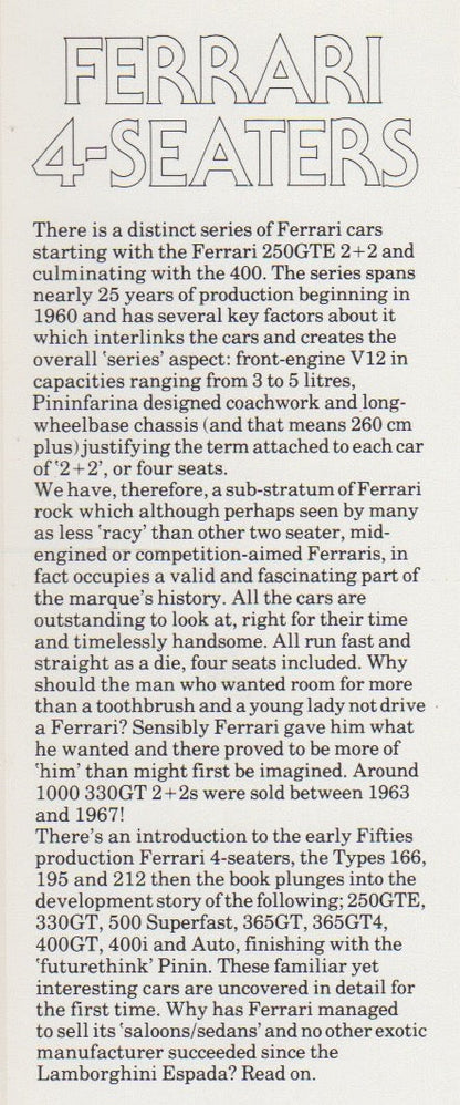Ferrari 4 Seaters (D Owen)