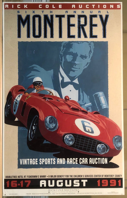 Rick Cole Monterey Auto Auctions 1991 Event Poster (used)