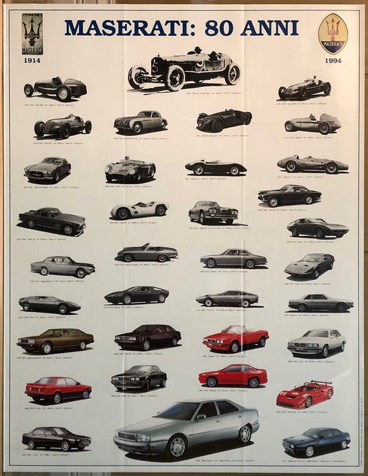 Maserati: 80 Anni - 80 Years 1914-1994 Maserati Poster