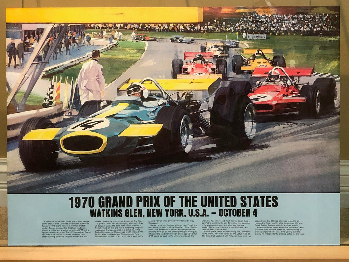 F1 Grand Prix of the United States Watkins Glen NY 1970 Poster by Michael Turner