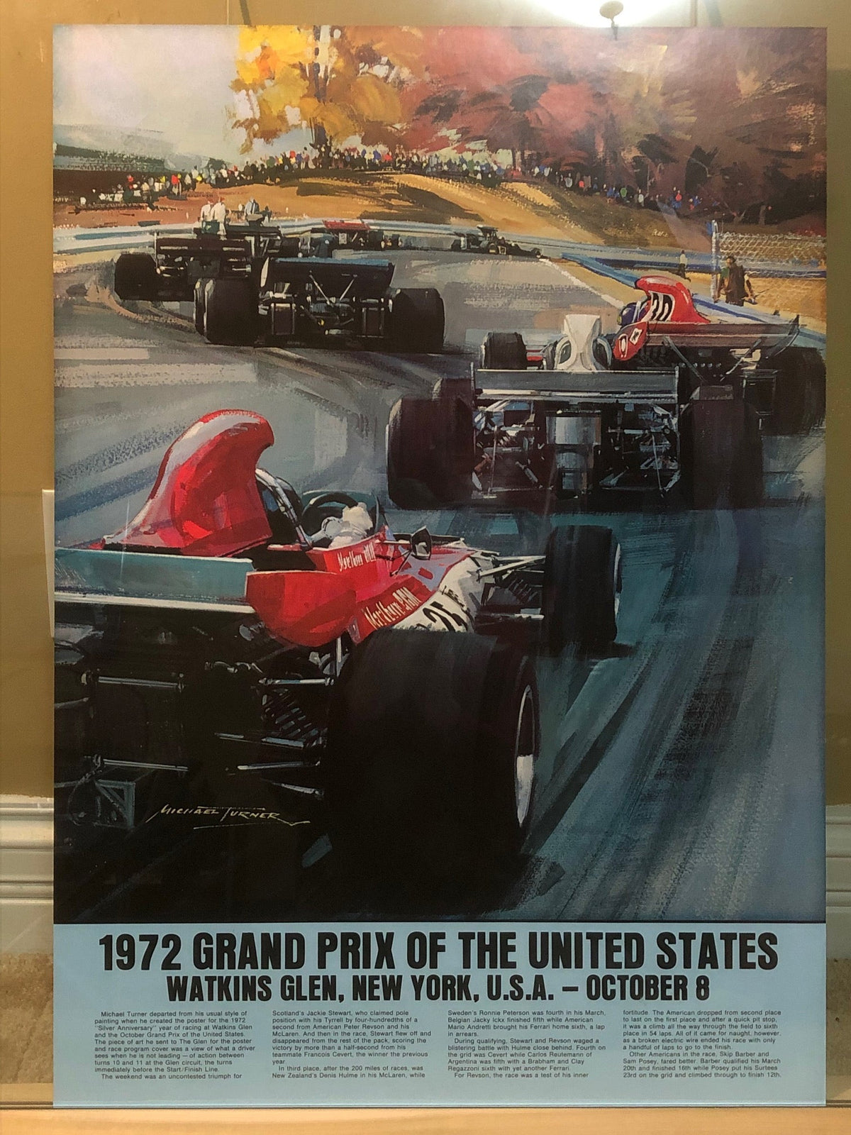 F1 Grand Prix of the United States Watkins Glen NY 1972 Poster by Michael Turner