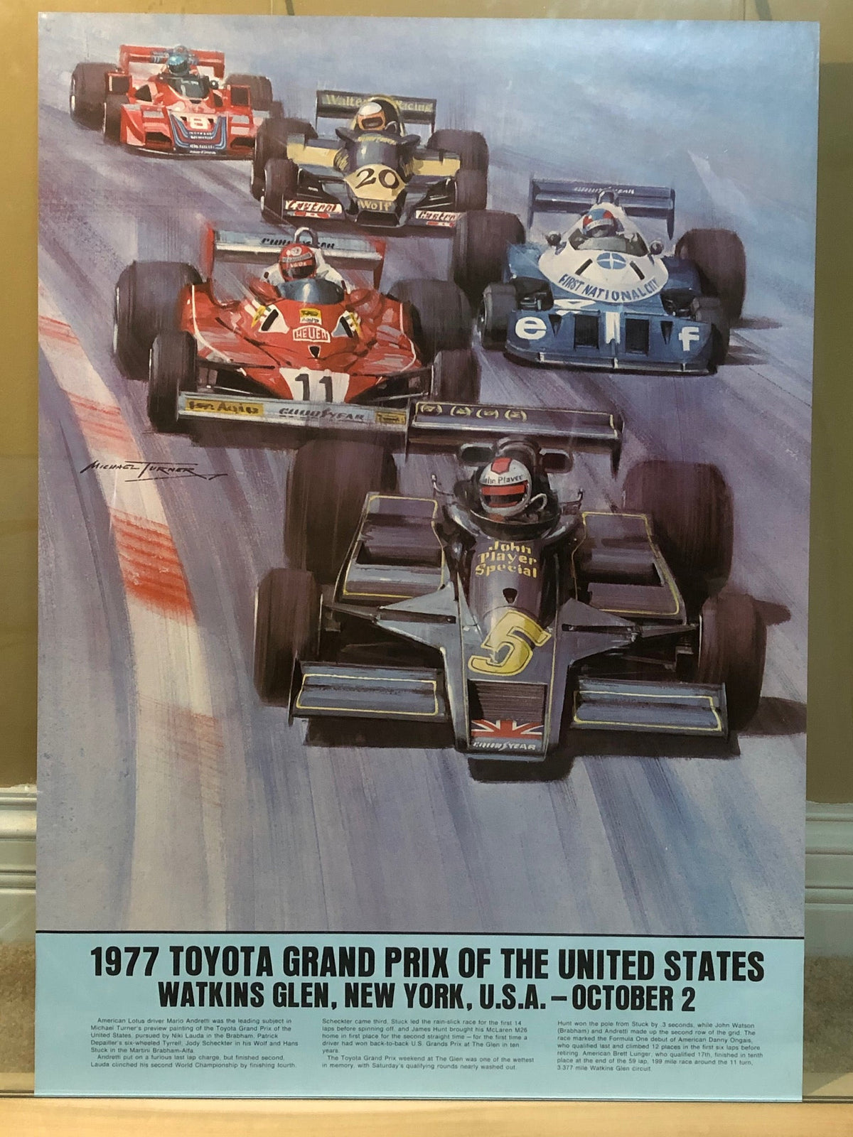 F1 Grand Prix of the United States Watkins Glen NY 1977 Poster by Michael Turner