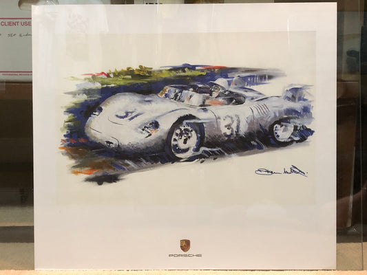 Porsche Type 718 RSK Spyder Official Factory Showroom Poster of Andreas Mindt Art