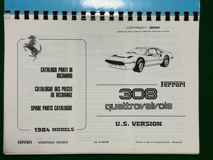 Ferrari 308 Quattrovalvole Parts Catalog - US Version (302/84)(MP)(SC)