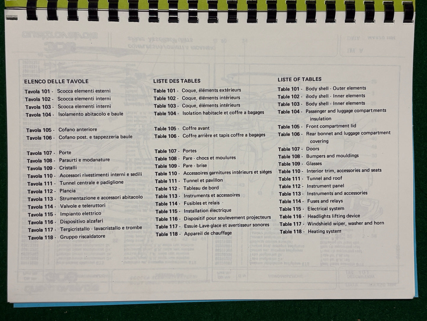 Ferrari 308 Quattrovalvole Parts Catalog - US Version (302/84)(MP)(SC)