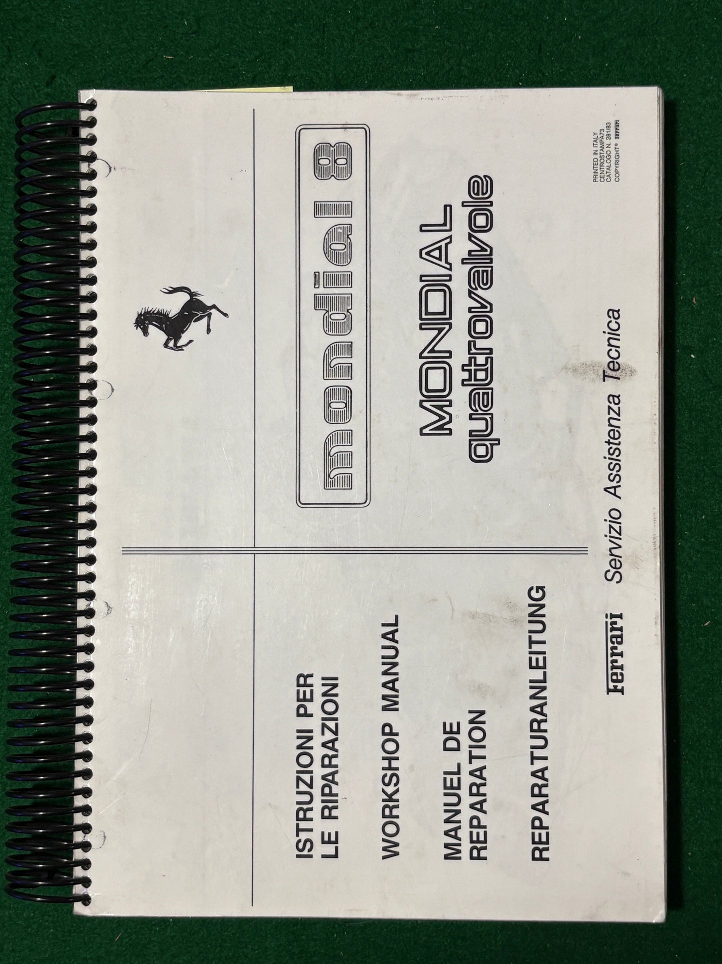 Ferrari Mondial 8 / Mondial QV Workshop Manual (281/83)(MP)(Spiral)
