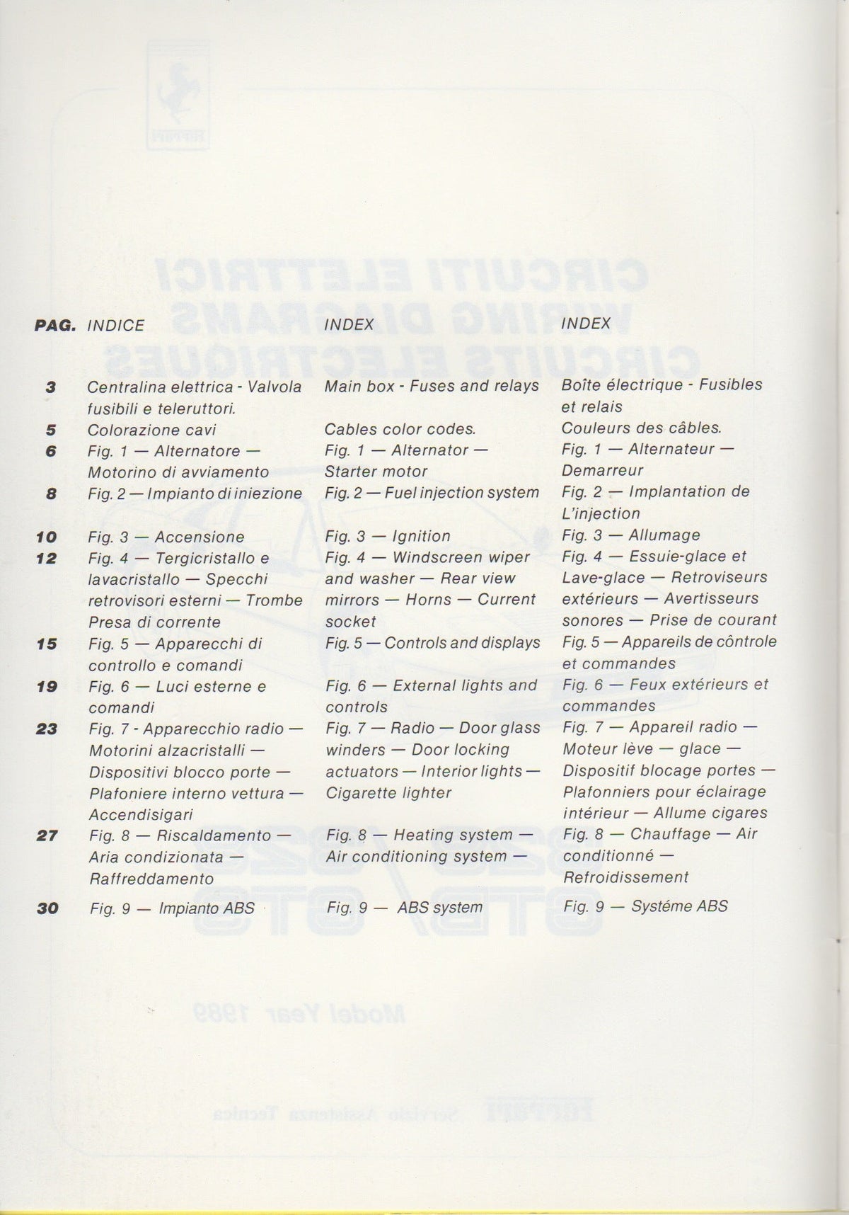 Ferrari 328 GTB/GTS U.S. Version Wiring Diagrams (559/89)