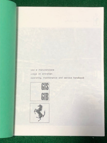 Ferrari 275 GTB/GTS Operating, Service, Maintenance Handbook (1/65)(MP)