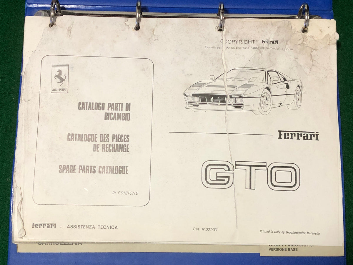 Ferrari 288 GTO Spare Parts Catalogue (331/84)