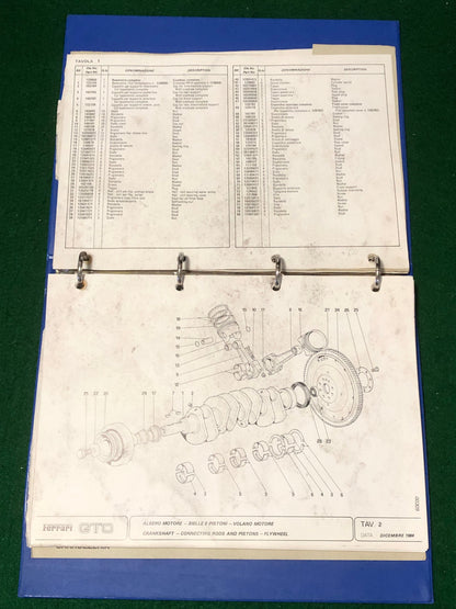 Ferrari 288 GTO Spare Parts Catalogue (331/84)