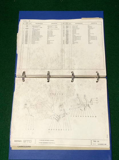 Ferrari 288 GTO Spare Parts Catalogue (331/84)