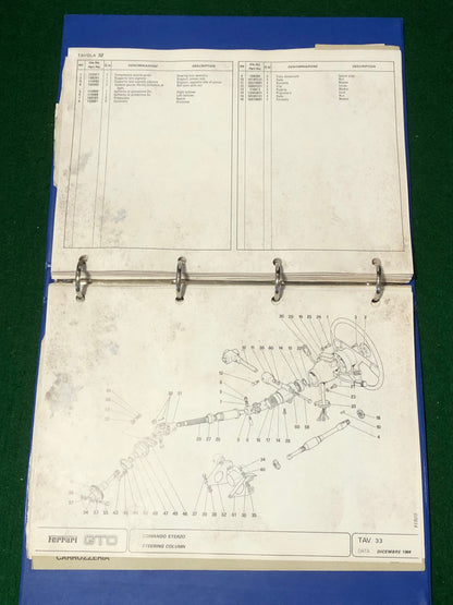Ferrari 288 GTO Spare Parts Catalogue (331/84)