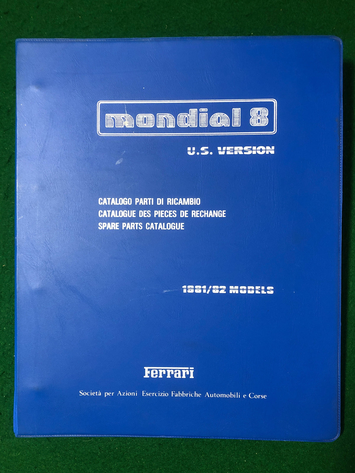 Ferrari Mondial 8 Spare Parts Catalog 1981/82 US Models (214/81)(MP)
