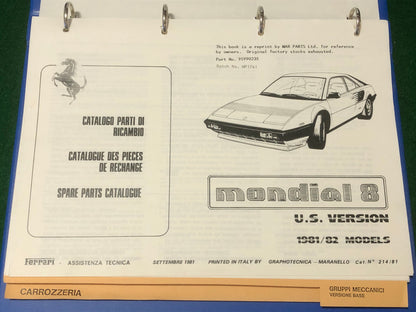 Ferrari Mondial 8 Spare Parts Catalog 1981/82 US Models (214/81)(MP)