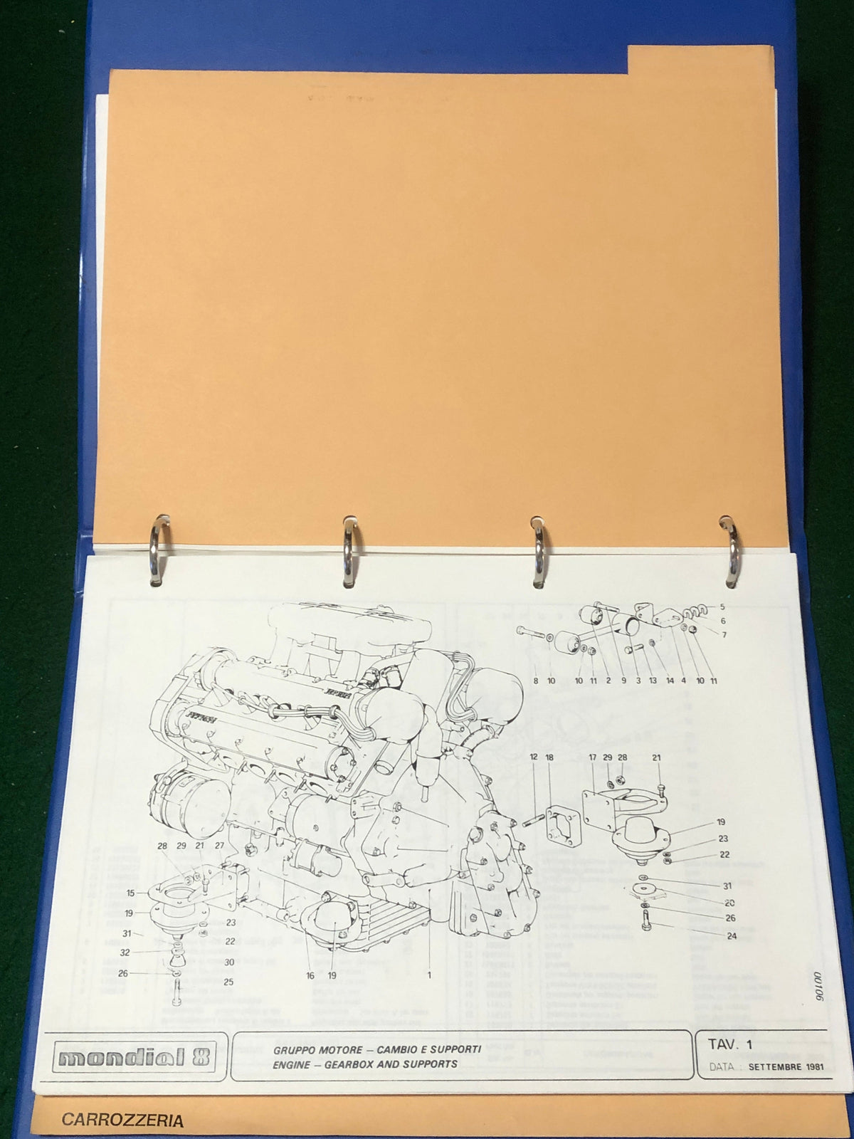 Ferrari Mondial 8 Spare Parts Catalog 1981/82 US Models (214/81)(MP)