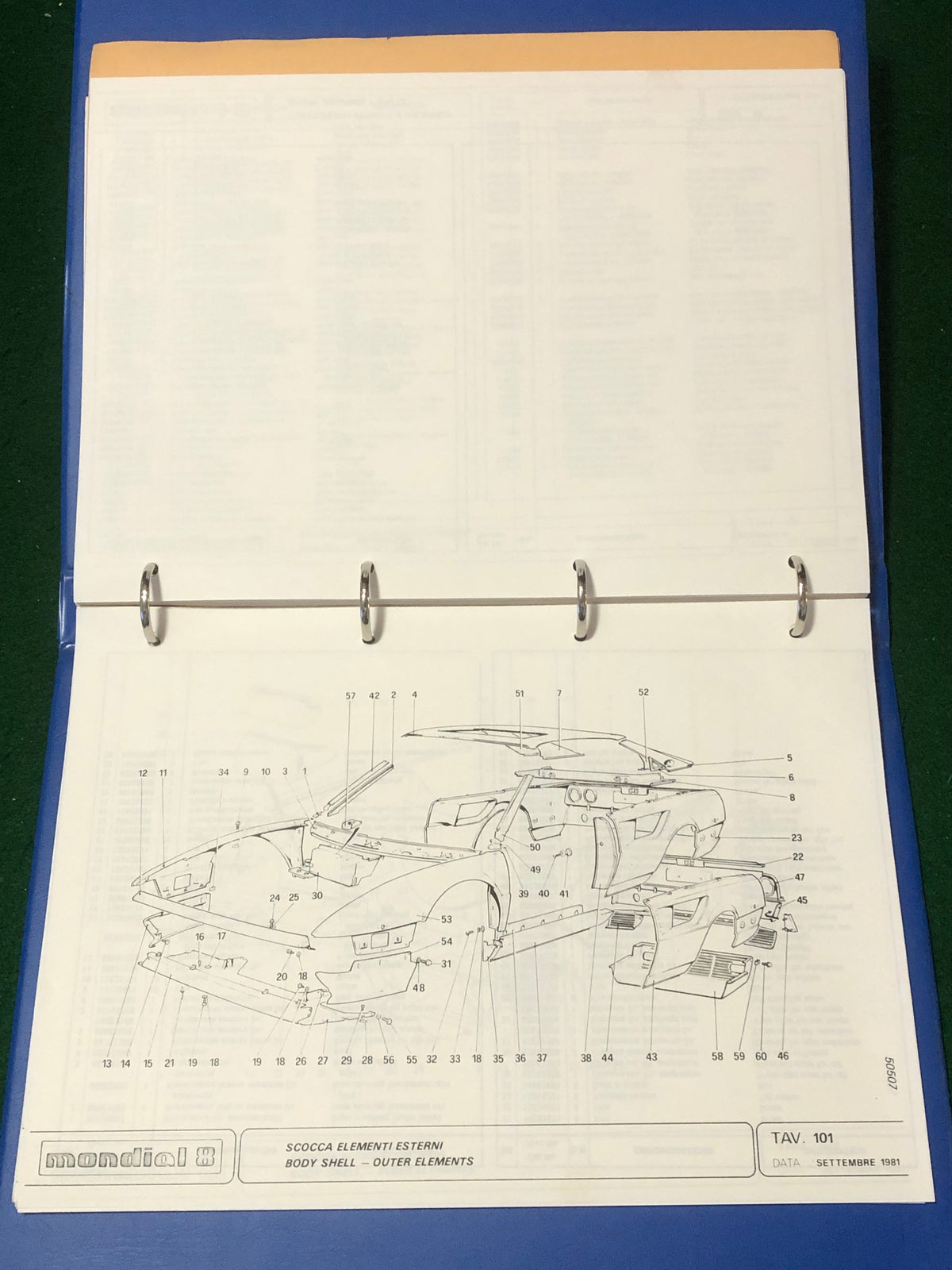 Ferrari Mondial 8 Spare Parts Catalog 1981/82 US Models (214/81)(MP)