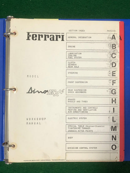 Ferrari 308 GT4 Workshop Manual Manual (110/75)