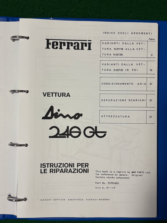 Ferrari Dino 246 GT Workshop Manual (71/72)(MP)(I)