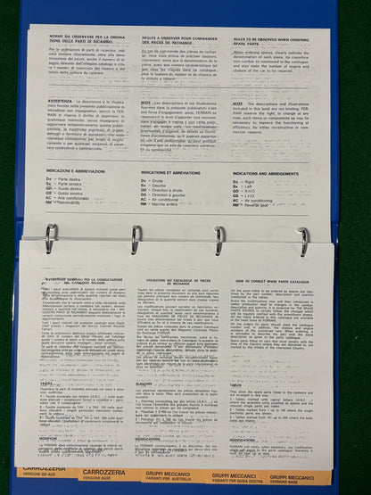 Ferrari 308 GTB & GTS Spare Parts Catalogue (MP)