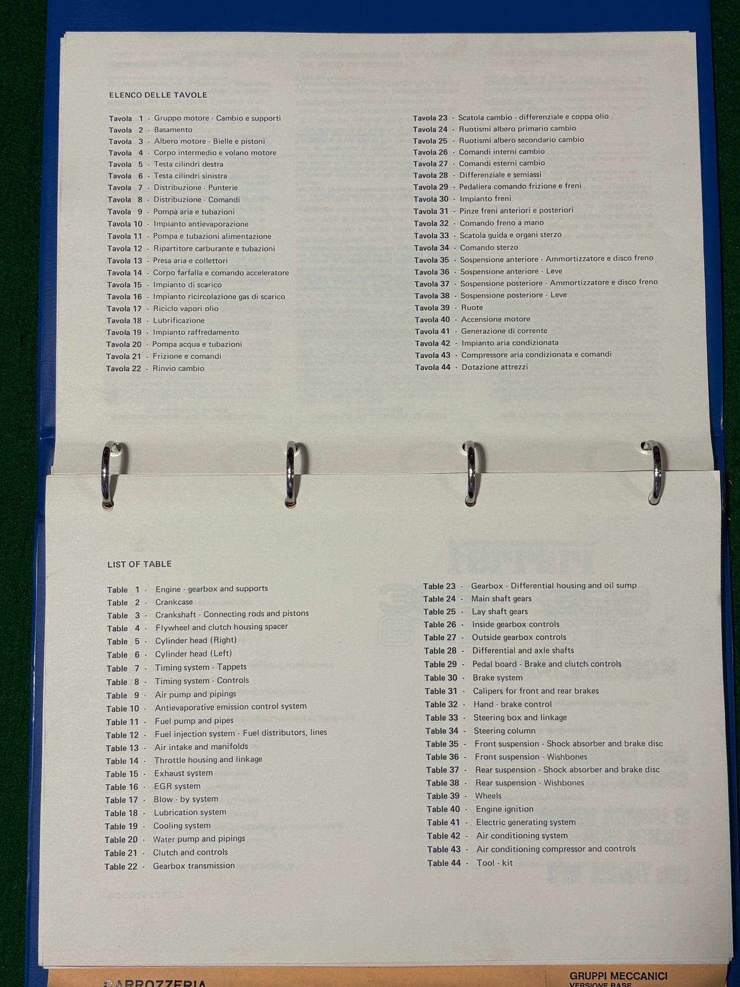 Ferrari 308 GTBi & GTSi Spare Parts Catalogue U.S. Version (222/81)