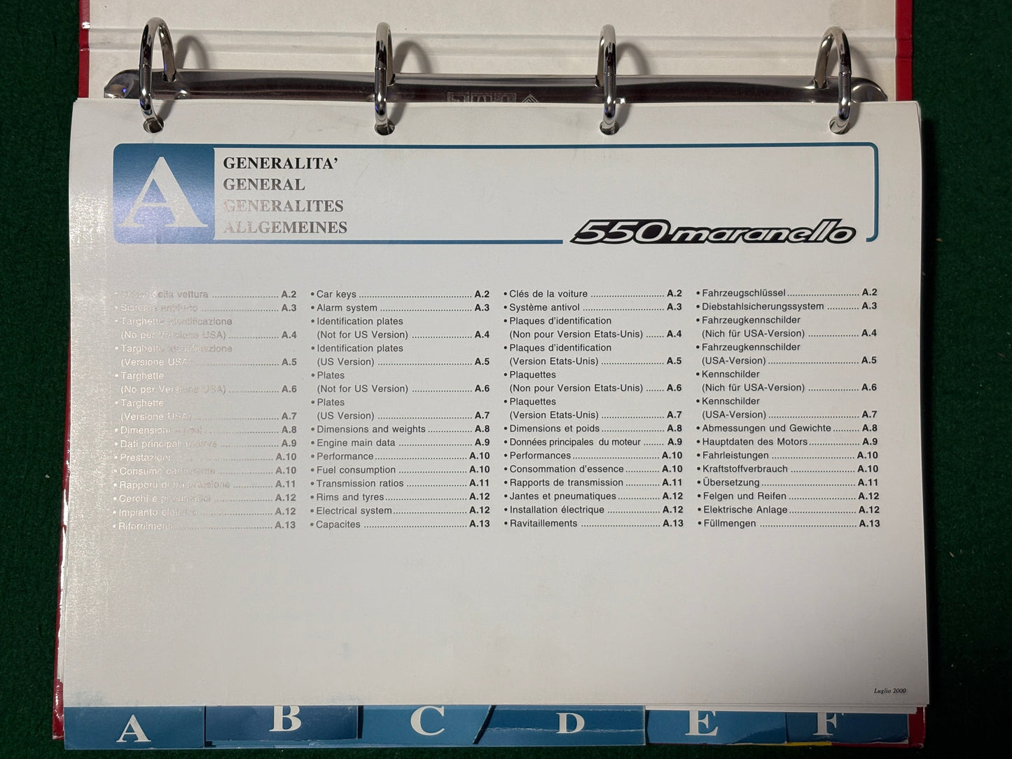 Ferrari 550 Maranello Workshop Manual - 2 Volume Set (0138/96 - 0139/96)
