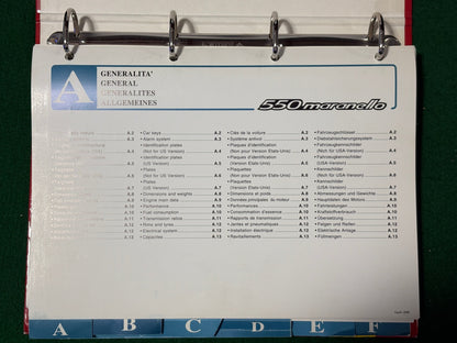 Ferrari 550 Maranello Workshop Manual - 2 Volume Set (0138/96 - 0139/96)