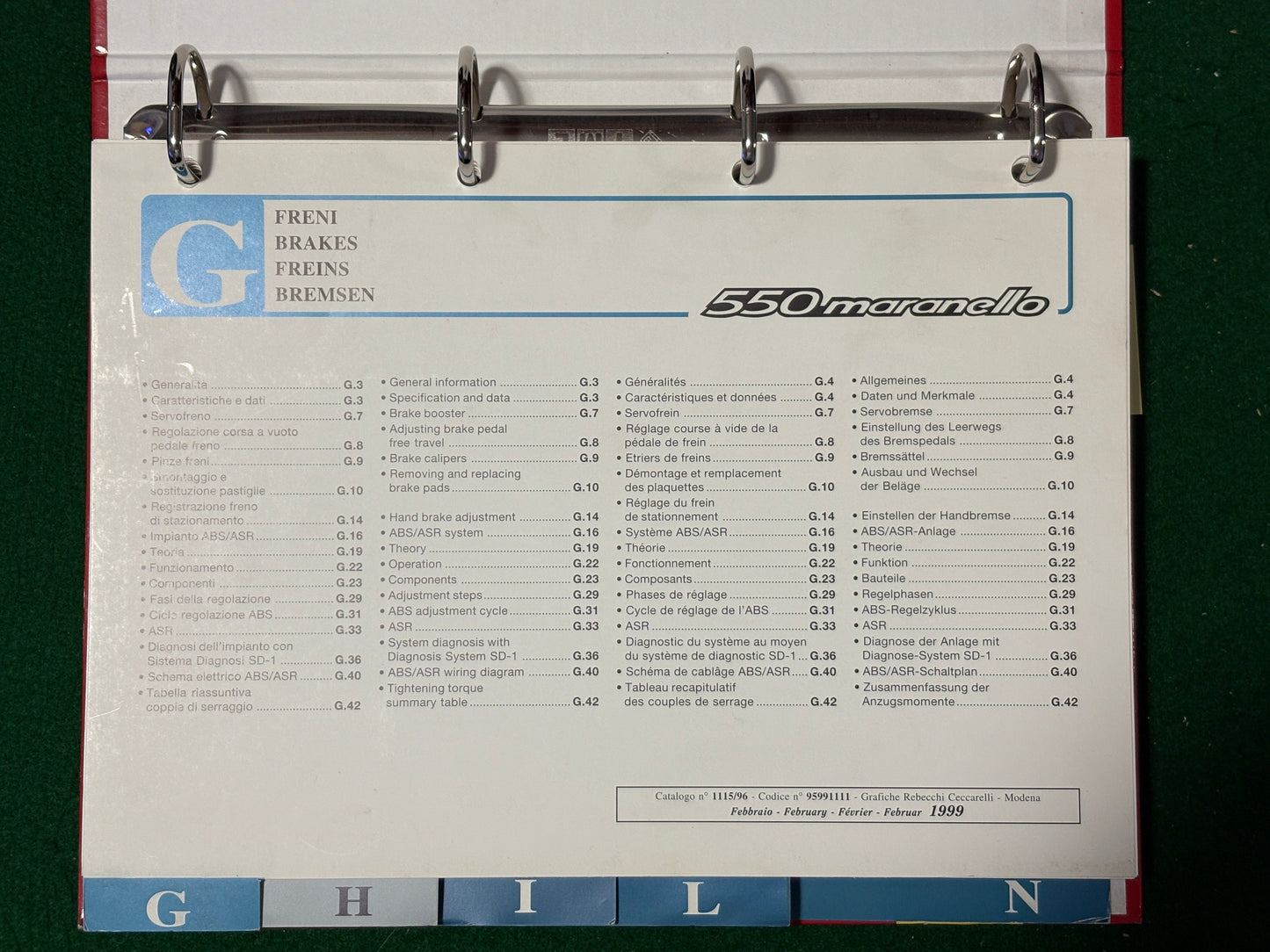 Ferrari 550 Maranello Workshop Manual - 2 Volume Set (0138/96 - 0139/96)