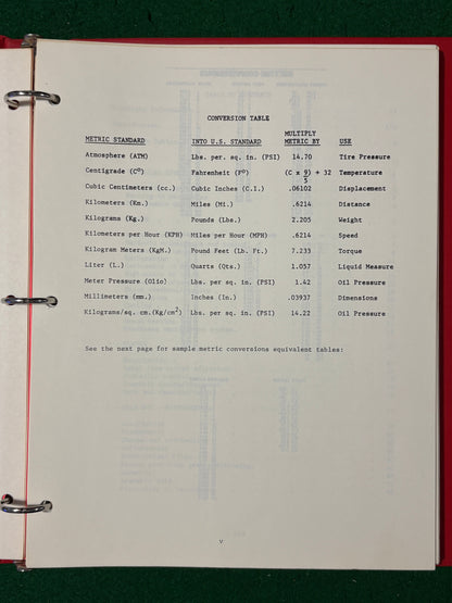 Ferrari 330 GTC & 330 GTS Assembly Data & Repair Instructions (Wallace)