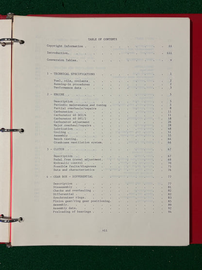 Ferrari 330 GTC & 330 GTS Assembly Data & Repair Instructions (Wallace)