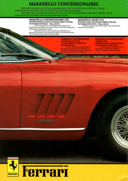Ferrari guide to cars since 1959 to 1986
