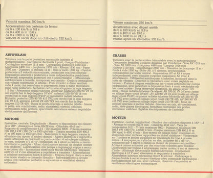 Ferrari Testarossa Deluxe Brochure (328/84 - 15M/10/84)