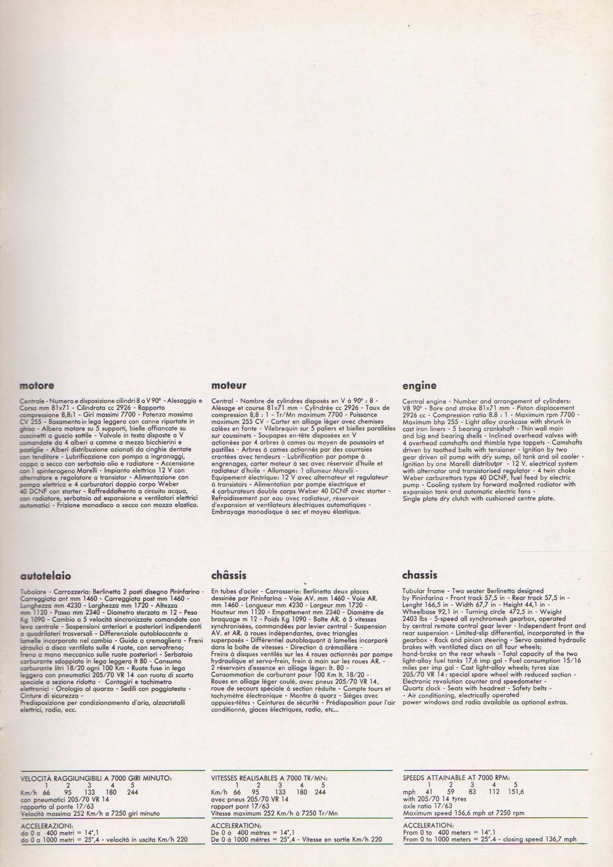 Ferrari 308 GTB Brochure (120/76 - M0935F14276)