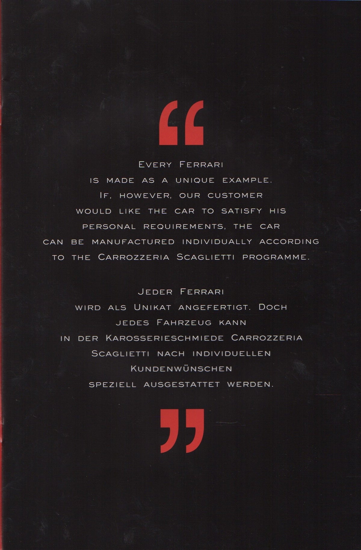 Ferrari Carrozzeria Scaglietti Customization Brochure