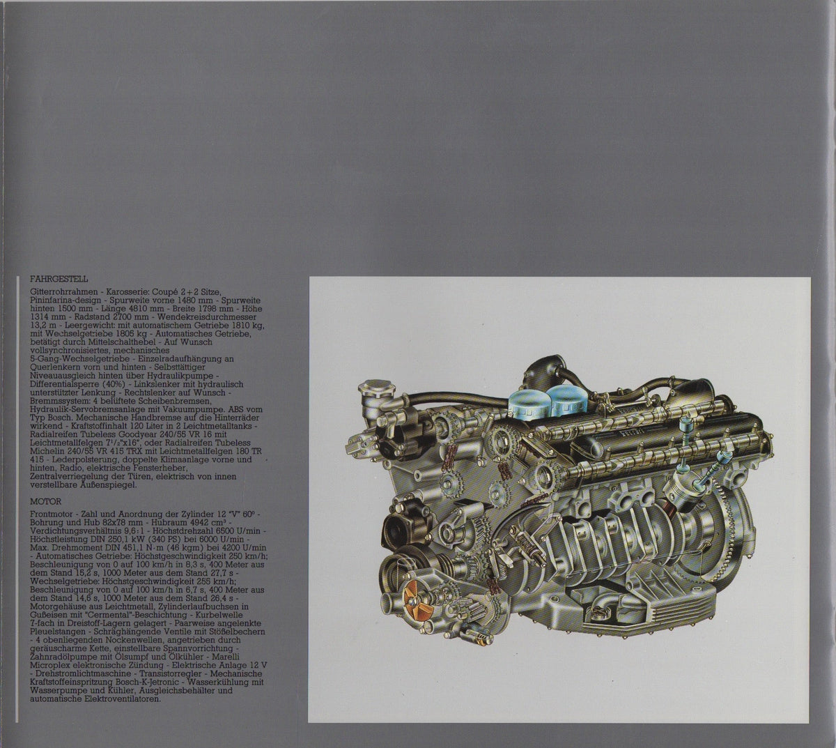 Ferrari 412 Deluxe Brochure (363/85 - 15M/7/85)