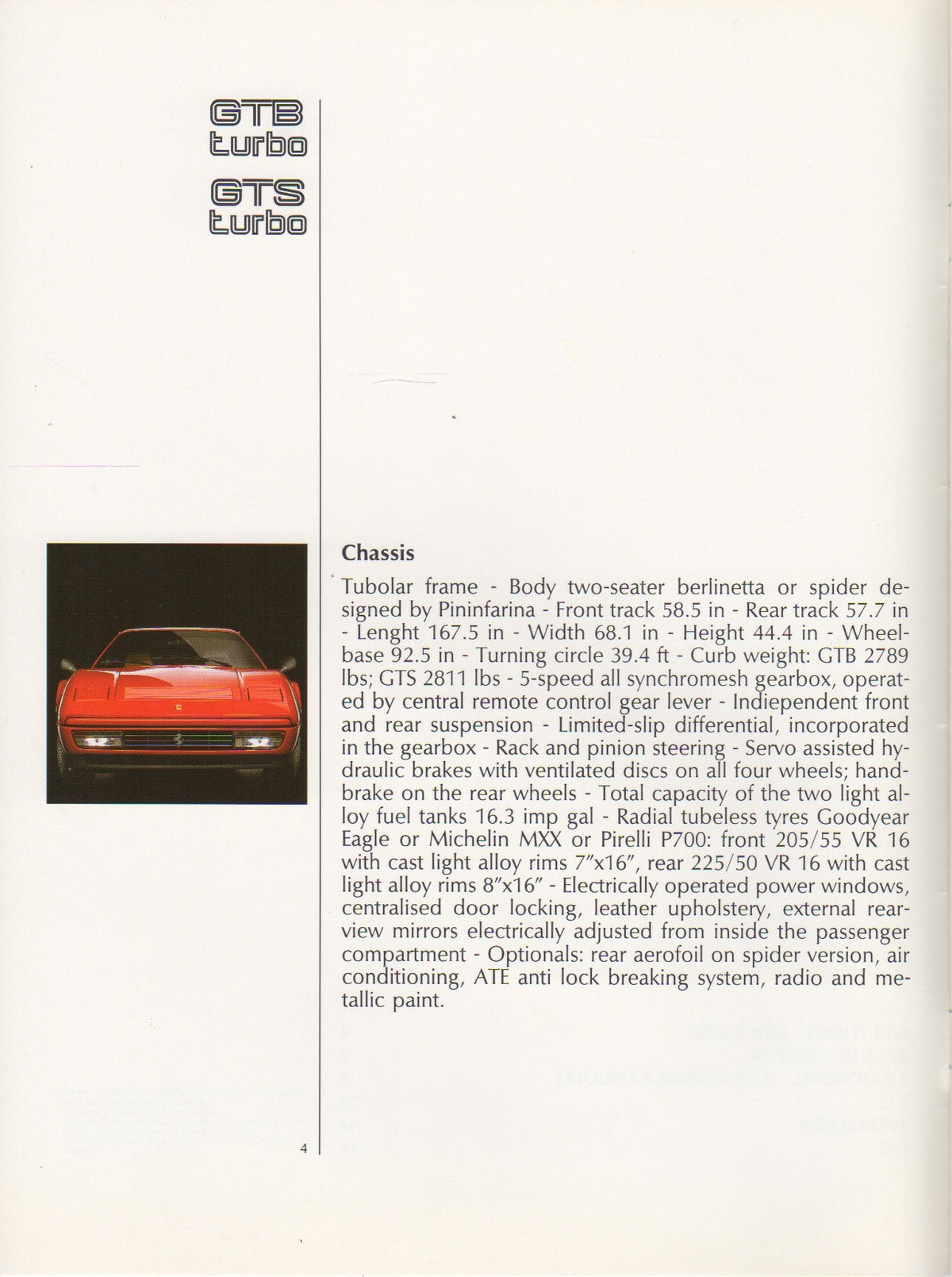 Ferrari Product Range 1988 Brochure (506/88 - 3M/6/88)(GB)