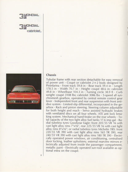 Ferrari Product Range 1988 Brochure (506/88 - 3M/6/88)(GB)
