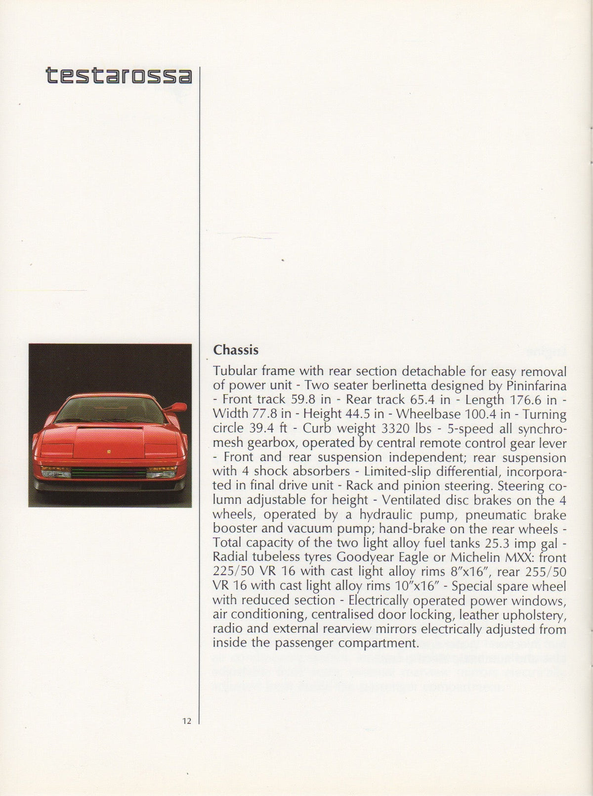 Ferrari Product Range 1988 Brochure (506/88 - 3M/6/88)(GB)