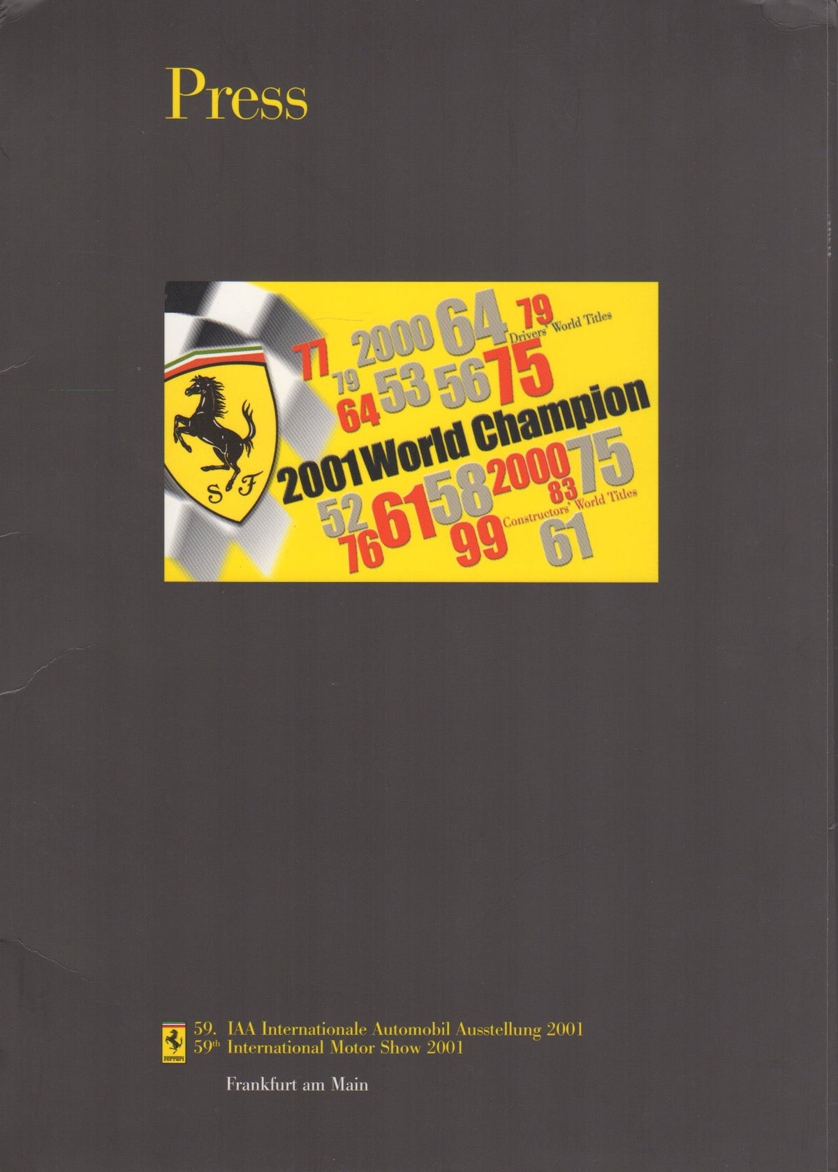 Ferrari Press Kit - 2001 Frankfurt Inernational Motor Show (1736/01)