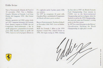 Ferrari Postcard - Eddie Irvine - 1998 (1369/98)