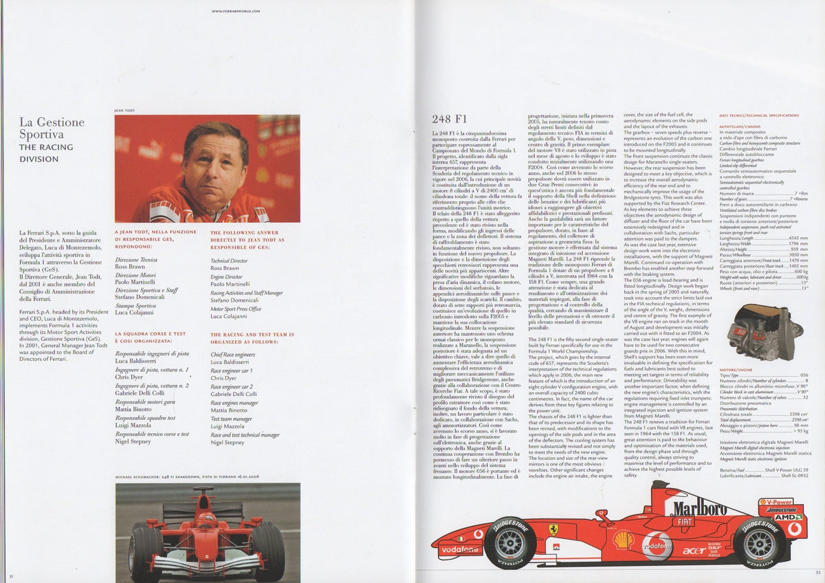 Ferrari Product Range 2006 Brochure (2381/06)