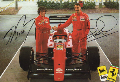 Ferrari Postcard - Alain Prost & Nigel Mansell (597/90)