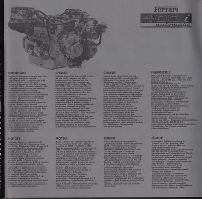 Ferrari 400i Automatic Prestige Brochure (202/81 - 4M/2/81)