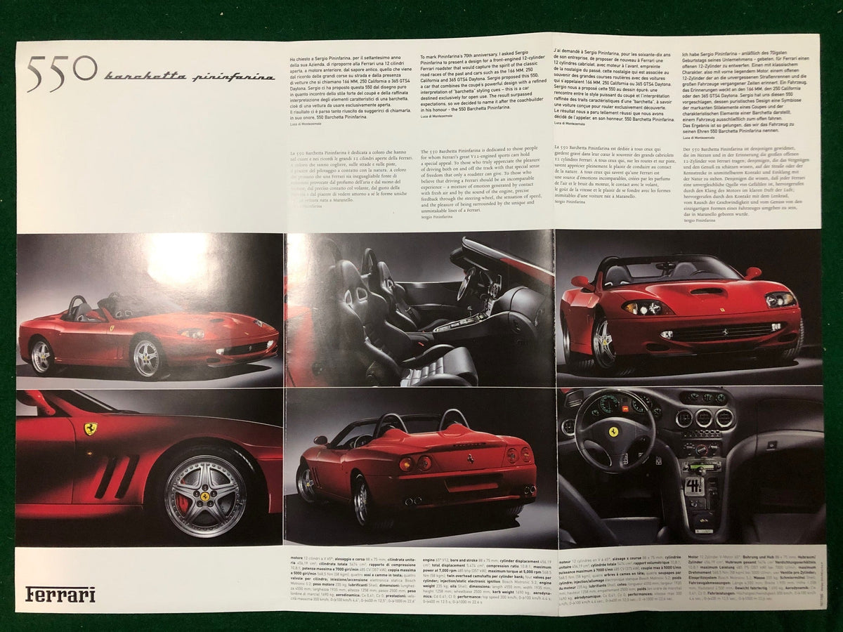 Ferrari 550 Barchetta Pininfarina Brochure (1617/00)