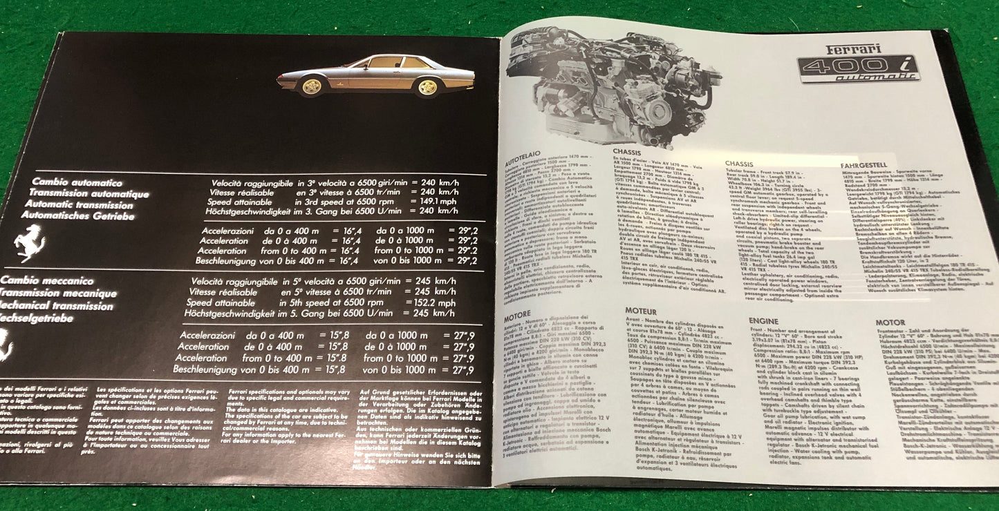 Ferrari 400i Automatic Prestige Brochure (226/81 - 4M/1/82)