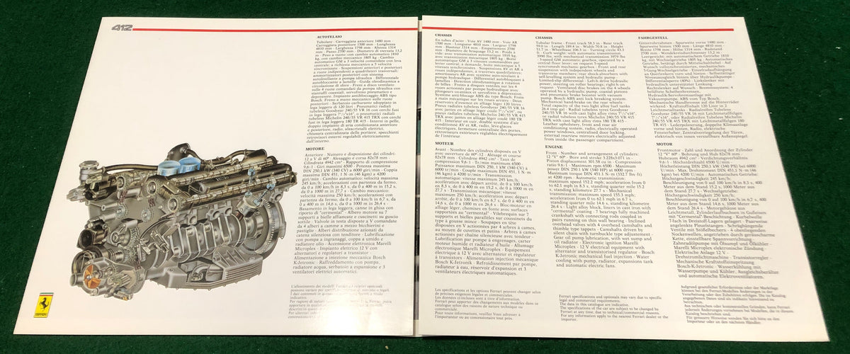 Ferrari 412 Brochure (345/85)
