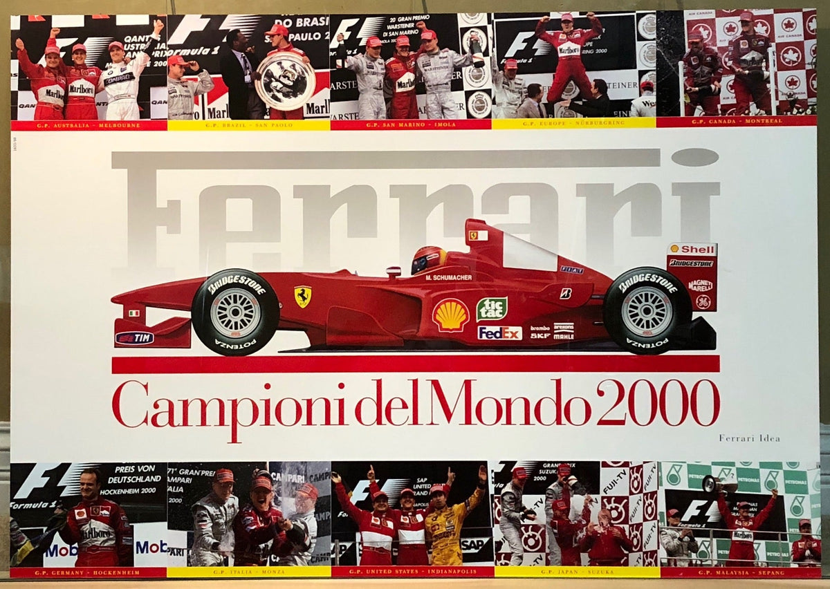 Michael Schumacher & Ferrari Campioni del Mondo 2000 Official Poster (1633/00)
