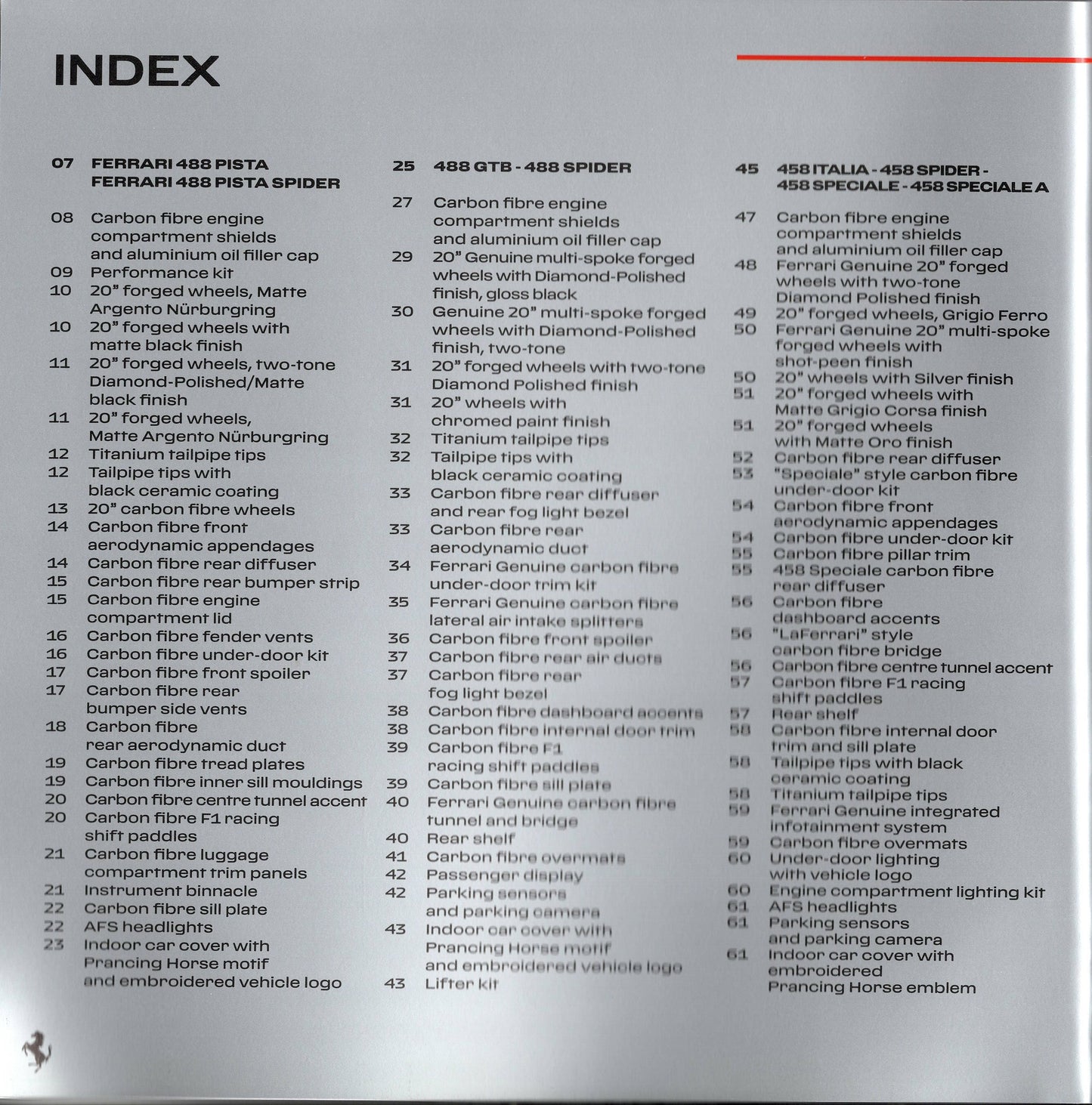 Ferrari Genuine Accessories - Out of Production Models Brochure 2021-22 (095998282)