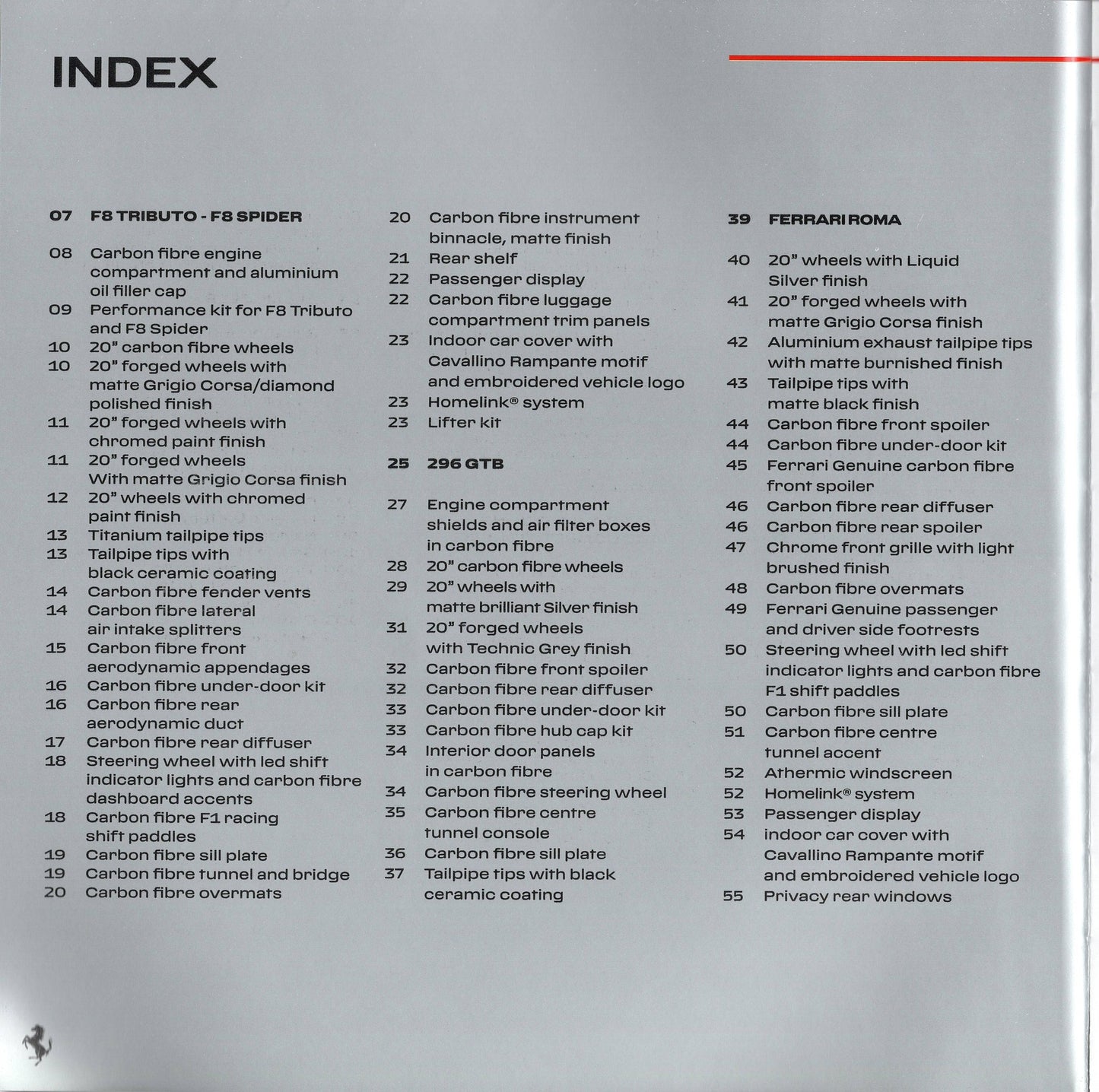 Ferrari Genuine Accessories - Models In Production Brochure 2022-23 (095998306)