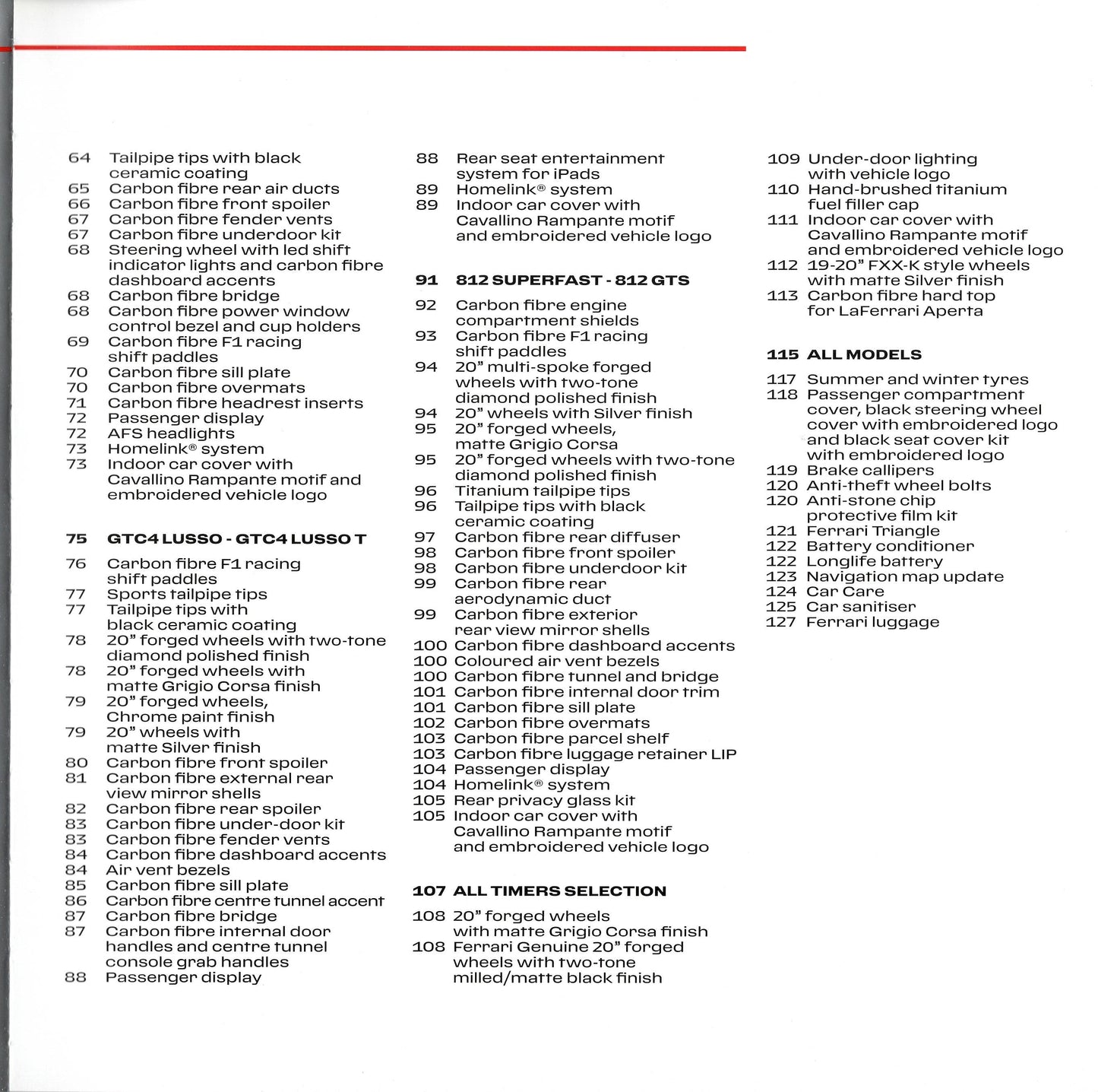 Ferrari Genuine Accessories - Models Out of Production Brochure 2022-23 (095998316)
